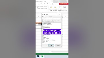 How to protect sheet in Excel #shorts