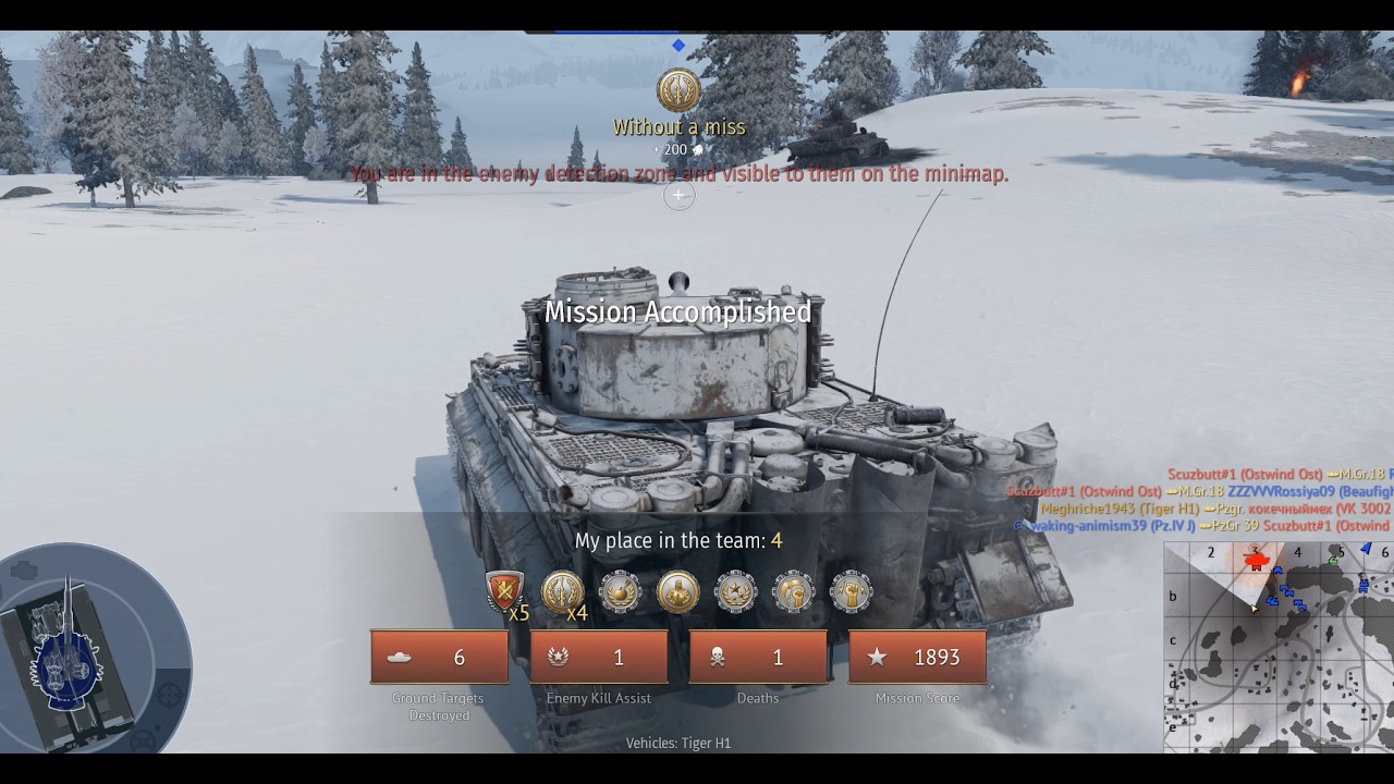 6 Enemies Destroyed By A Tiger H1 Tank