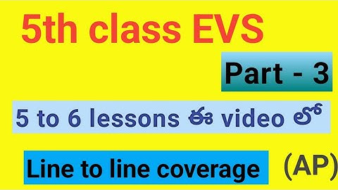5th  EVS (AP) part 3 (5 to 6 lessons)