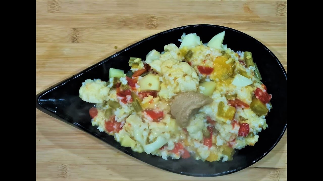 Plain Steamed Vegetable Rice Recipe | Boiled Vegetable Rice Recipe | Scroll Recipe | scroll recipe