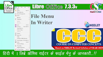 File Menu of Writer  in Hindi | LibreOffice in Hindi | By csc it class  garkha
