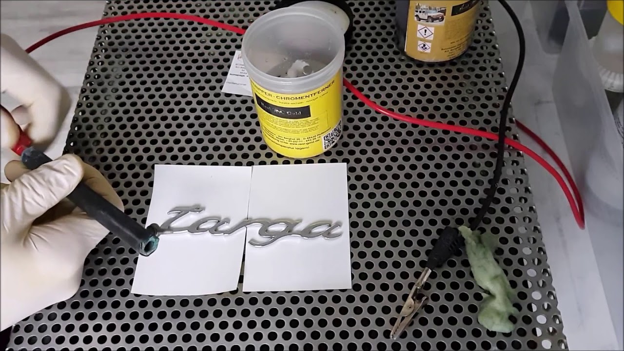 Vergolden verchromter Flaechen - Kunststoff vergolden