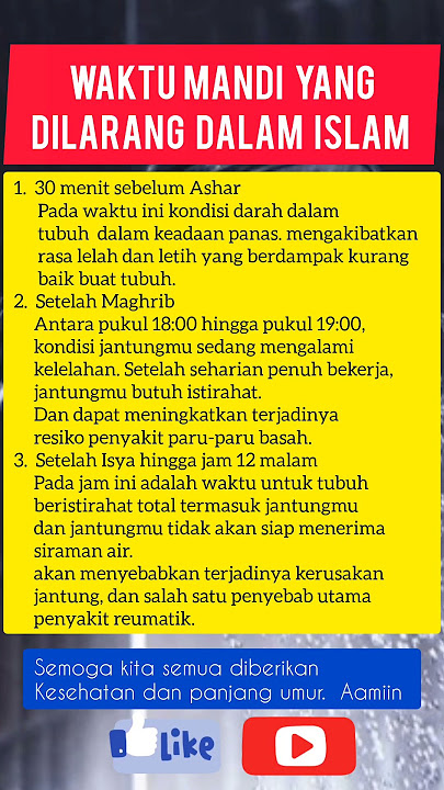 Waktu mandi yang dilarang dalam Islam #shorts