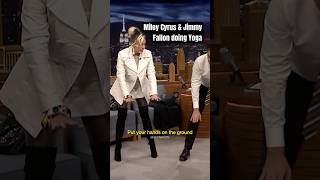 Miley Cyrus Gives Jimmy an Ashtanga Yoga Lesson — HILARIOUS 🤣 | #shorts #mileycyrus #jimmyfallon