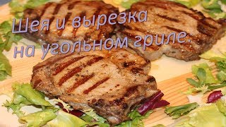 Жарим свиную шею и вырезку + шампиньоны. Жарим свиную шею и вырезку + шампиньоны.