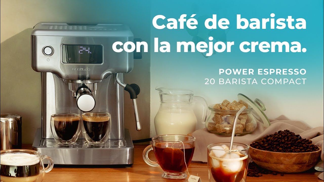 Power Espresso 20 Barista Cream Cafetera con Brazo con Doble Salida 1550W -  Cecotec