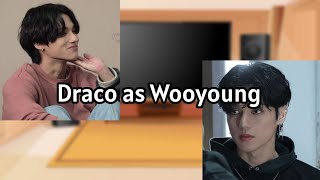 Characters Harry Potter react to Draco as Wooyoung (AU DESCRIPTION!))