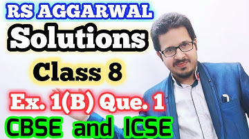 Rational Numbers | Class 8 Exercise 1B Question 1 | RS Aggarwal | Learn maths I CBSE