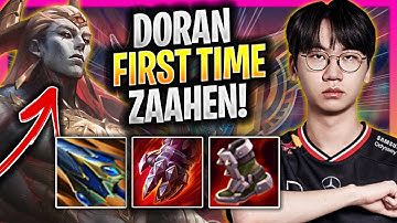 DORAN FIRST TIME PLAYING NEW CHAMPION ZAAHEN! - T1 Doran Plays Zaahen JUNGLE vs Rengar!