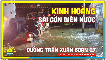 Kinh hoàng ĐÊM SÀI GÒN BIỂN NƯỚC MÊNH MÔNG tại Cầu Tân Thuận & Đường Trần Xuân Soạn Quận 7 Sài Gòn