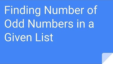 Python Practice Series 20 | Beginners | Level 1 | Basic | Find Number of Odd Numbers | Programming