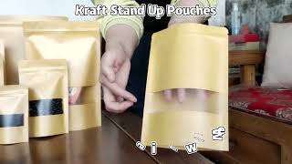 Custom Printed Biodegradable Cookie Food Packaging Ziplock Bag Brown Kraft Paper Stand Up Bag screenshot 4