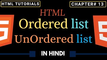 Ordered Lists and Unordered Lists in HTML | Front End Web Development Tutorials #13
