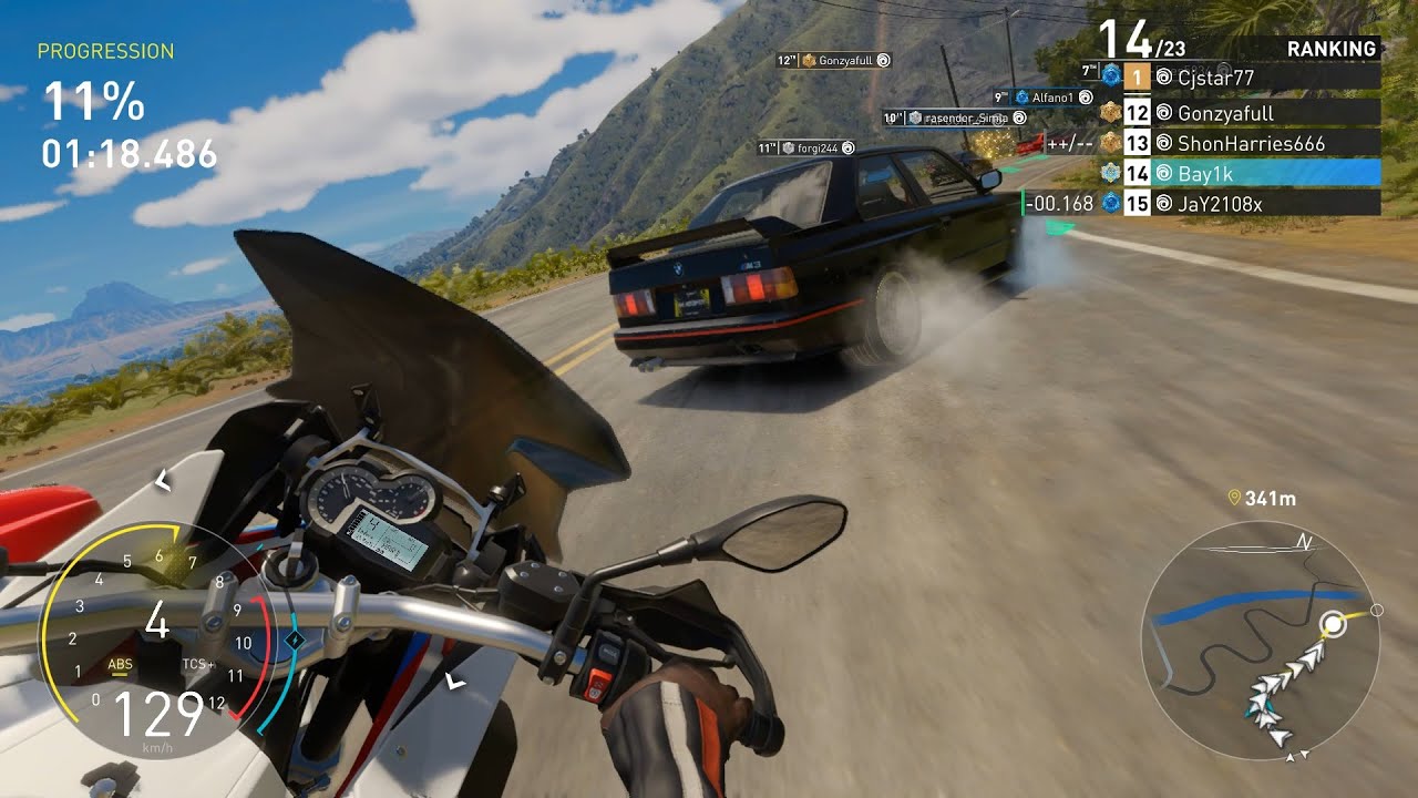 Trying to win a grand race using a bike