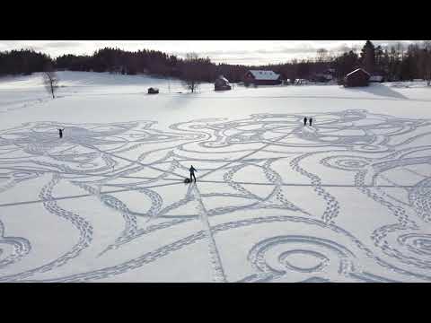 Söderskogin lumipiirros / Söderskog snow drawing, Espoo Finland 14 Feb 2021