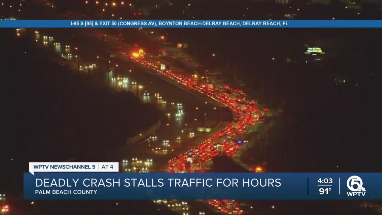 Fiery, fatal crash closes all southbound lanes of I-95, south of