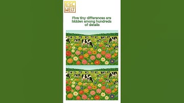 🌸 Find 5 Differences! Only for the Sharpest Eyes 🐄