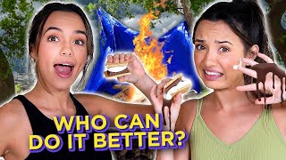 Can THE MERRELL TWINS Pitch a Camping Tent? | Mystery Twin Bin