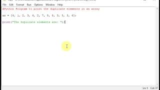 Python Program to print the duplicate elements in an array