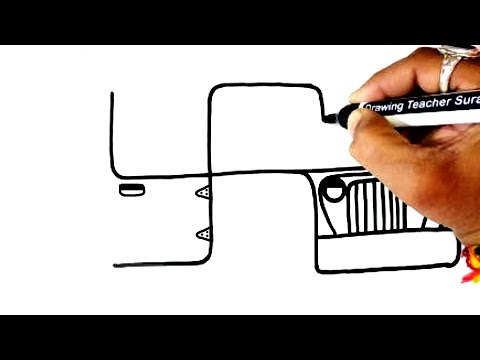 Mahindra थार Drawing स्वस्तिक से - THAR  Car Drawing फ्रॉम Swastik