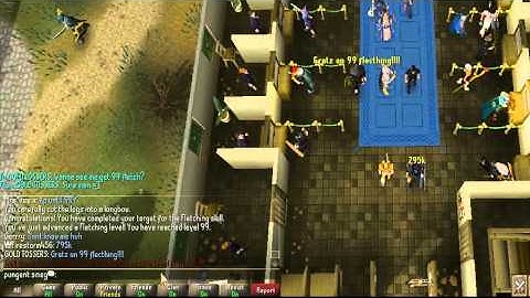 Pungent Smeg (me) getting 99 fletching on runescape