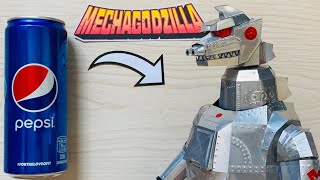 Homemade Armored MechaGodzilla Using Pepsi Cans