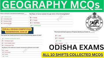Indian Geography MCQs|10 Shift CBT TCS|OSSC EXCISE TRAFFIC SI|All Shift Geography Analysis 🔥🔥