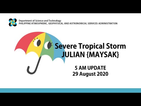 Press Briefing: Severe Tropical Storm "JULIAN" Update Saturday 5AM, August 29, 2020