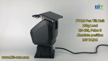 PT410 pan tilt unit/positioner, 10kg top load, RS485 control, absolute position, 24V DC/AC