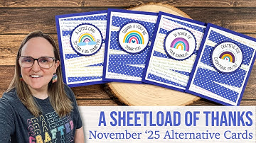 November 2025 SheetLoad of Cards Alternative | 4 Rainbow Thank You Cards #suysnov2025