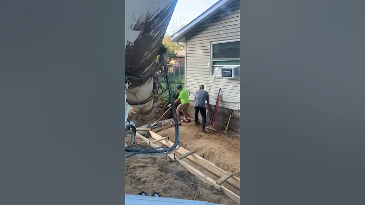 Pouring footings for new addition on a house #concrete #trending #shorts #viralshorts #shorts #truck