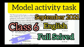 Class 6 English Model activity task (part 6) 2021 September New @WBBSE