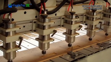 Ten Head Multi Spindle CNC Router Machine: 10 Spindle Synchronously Working  Demo