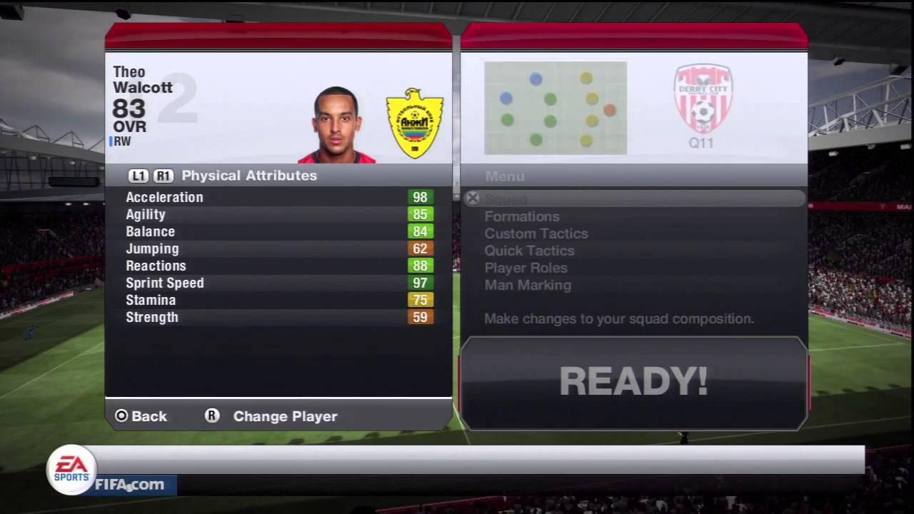 Fifa 13 Ultimate team - IF Walcott Review 83 + In games Stats