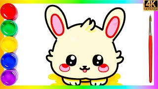 Легкий рисунок кролика, Как нарисовать милого кролика для детей, Легкие рисунки