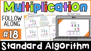How to do the Standard Algorithm multiplication  483 x 5 (question #18)