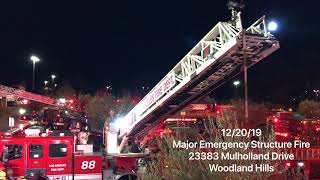 LAFD Saves Multiple Businesses in Woodland Hills Major Emergency Structure Fire | December 20, 2019