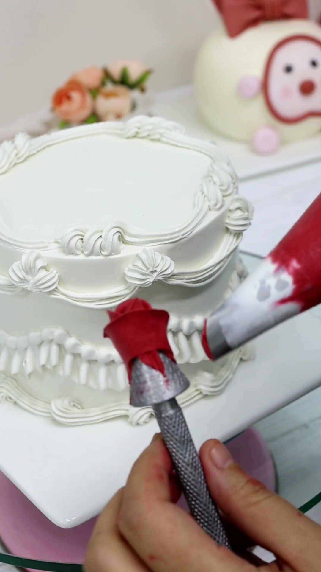 Western pastry baking training, private baking, decorated cakes, retro style, flower cakes