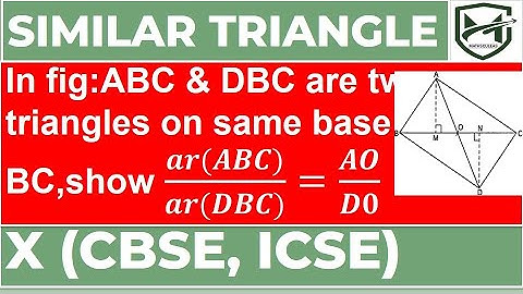 In figure ABC & DBC are two triangle on same base BC, show that (𝒂𝒓(𝑨𝑩𝑪))/(𝒂𝒓(𝑫𝑩𝑪))=𝑨𝑶/𝑫𝟎 I class 10