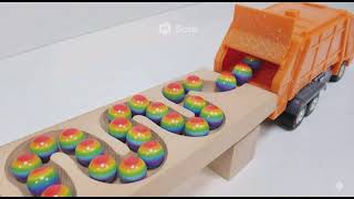 【マーブルラン】カラーボールを車にいっぱい積んで出発!🚗🌈 Marble Run 】Color Balls Rolling into the Car! 🚗🌈 #コロコロ #asmr #働く車