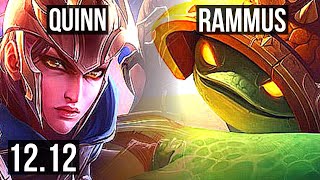 QUINN vs RAMMUS (TOP) | Rank 3 Quinn, 8/1/6, 2.2M mastery, 700+ games | KR Grandmaster | 12.12