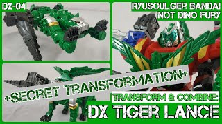 Transform & Combine Tiger Lance Dx-04 Ryusoulger Bandai Not Power Ranger Dino Fury