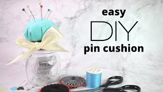 Easy DIY pin cushion jar