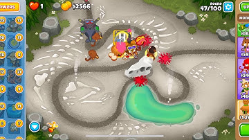 BTD 6 Streambed Chimps, Black Border.