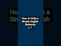 How to Write a Simple English Sentence Learn. L1