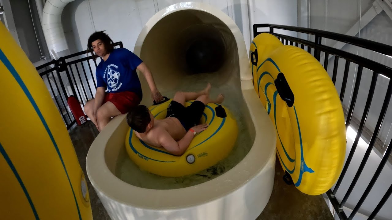 Waterslides at Grand Harbor Resort Dubuque  | POV GoPro Ride