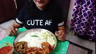 Indian Mukbang | Rice | Masala chicken | Salad | Vegetable| mili's vlog & asmr