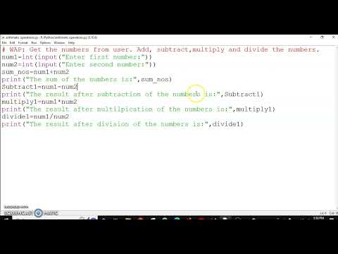 #pythonprogramming #ip  class XI Get the numbers from user.Add,subtract,multiply,divide the numbers.