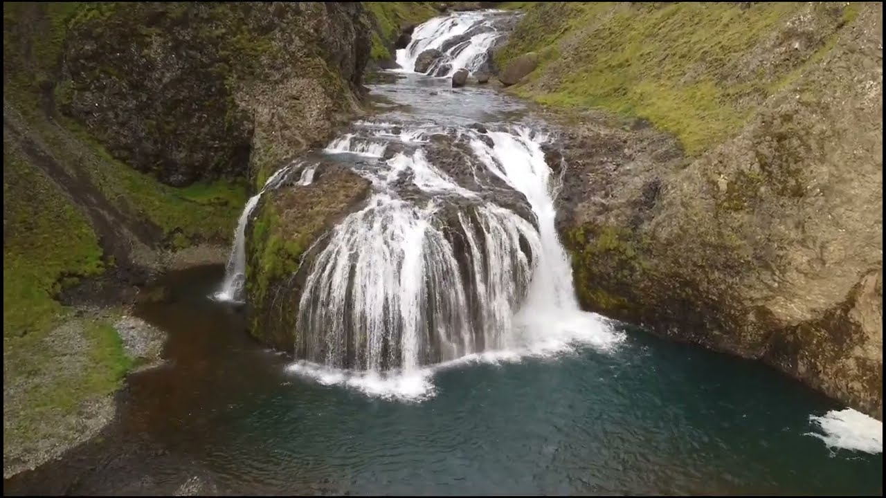 Stjórnarfoss - Iceland 4K drone video footage — Stjórnarfoss — video poster