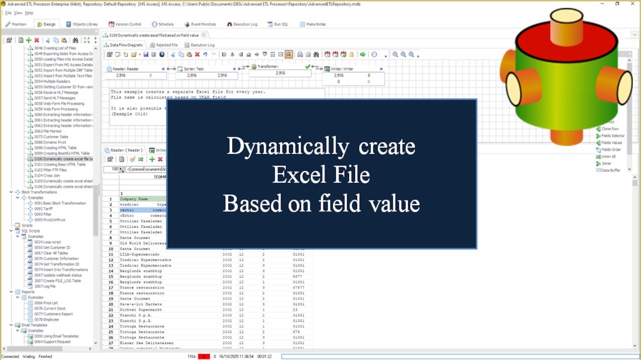 Dynamically create excel file based on field value | Advanced ETL ...